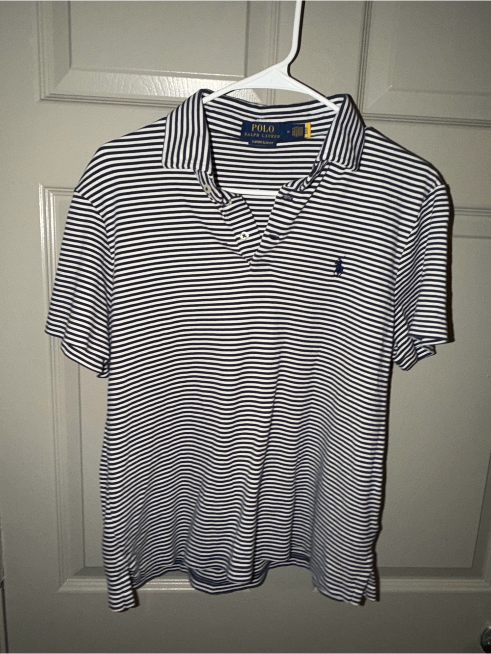 Polo by Ralph Lauren White & Navy Stripe Classic Polo
